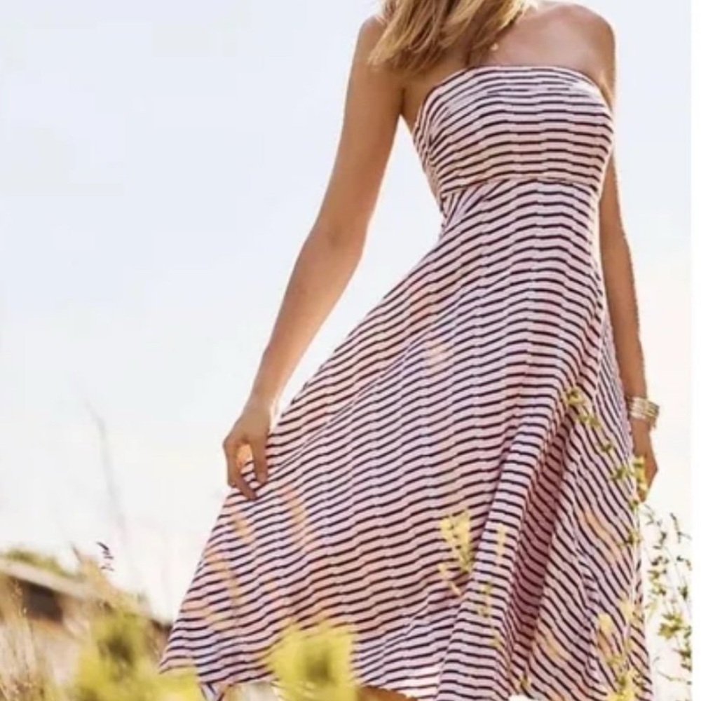 Anthropologie Caleta Dress by Maeve Sz. L Red and White